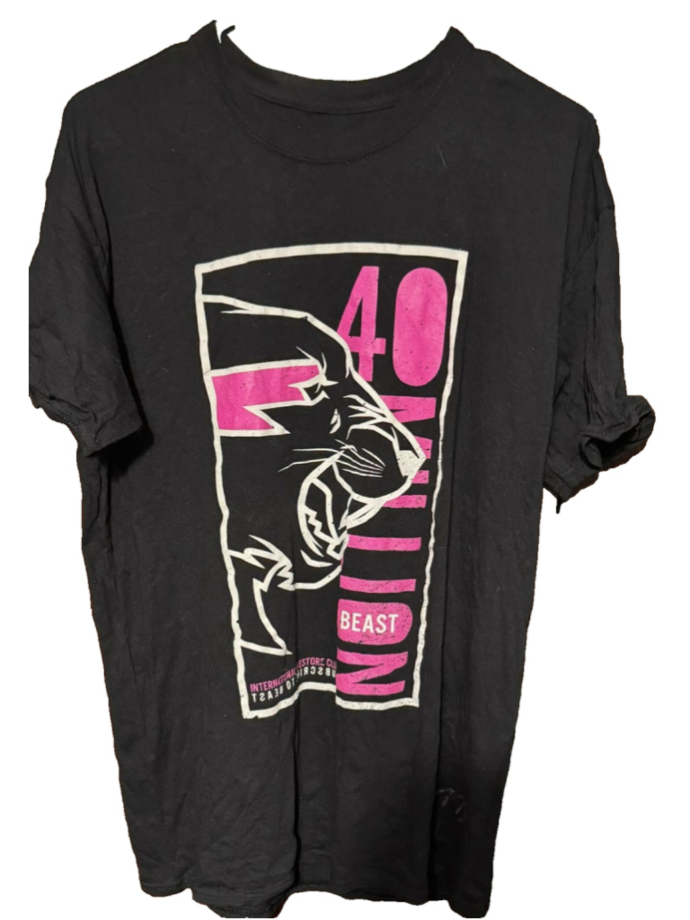 Mr. Beast Autographed 40 Millionth Subscriber Tee shirt Men's Sz L Black